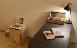 Bureau du cabinet Au Coeur de vos Emotions pour le conseil en Fleurs de Bach